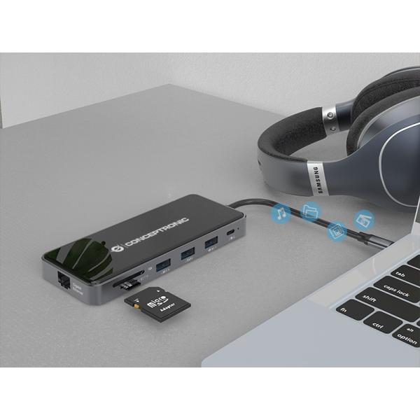 Concepttronic Concepttronic Donn15G Station d'accueil 12-en-1, USB 3.2 Gen 1, Type-C, 100 W, HDMI, VGA, (Micro) SD