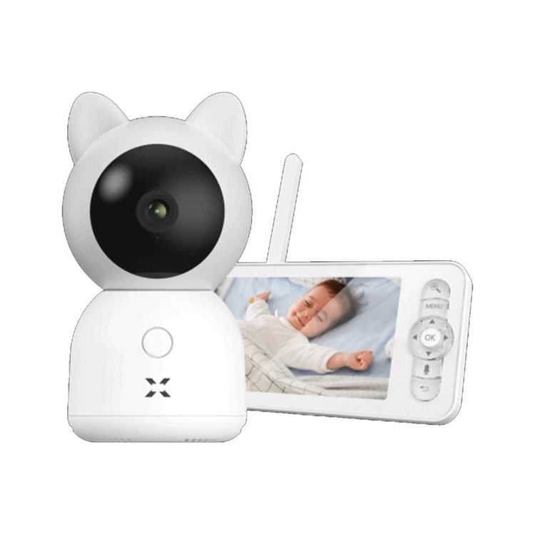 Xenon x7202 Smart Baby Camera avec moniteur, Wi-Fi, 2,4 GHz, 3 MP, audio à 2 voies, SD, blanc