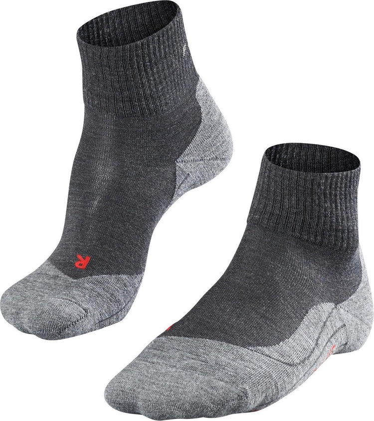 Falke tk5 chaussettes de marche courtes anti-ampoules en laine fine matière fonctionnelle femme gris - taille 41-42