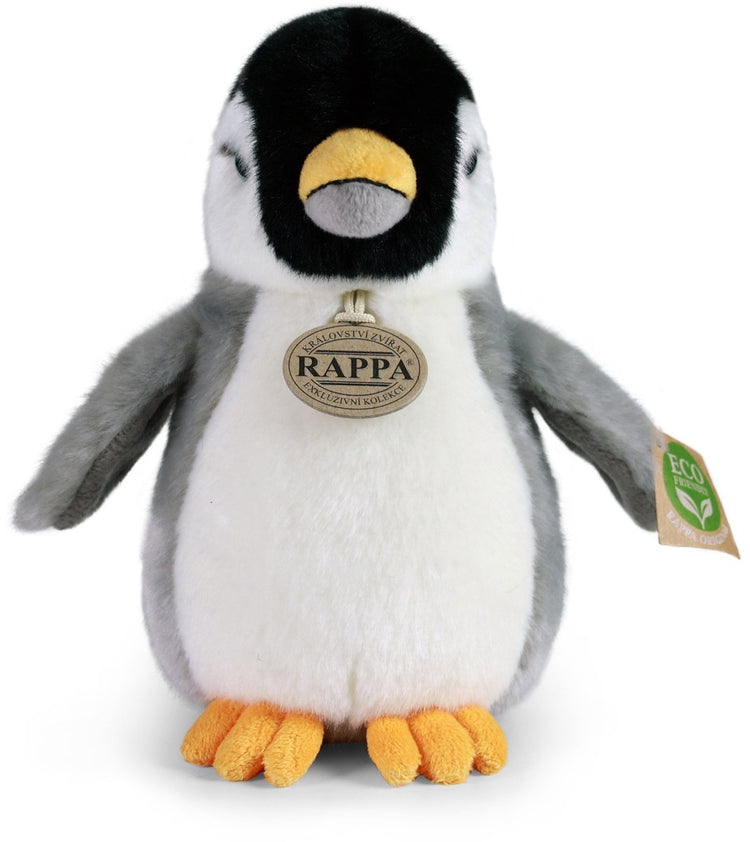 Rappa peluche écologique pingouin 20 cm - peluche réaliste fabriquée à partir de bouteilles PET recyclées - gris blanc noir