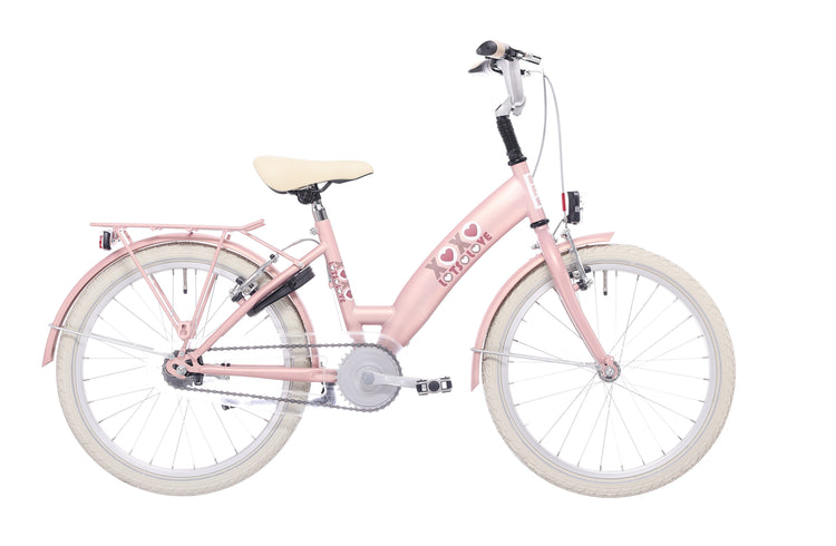 Vélo pour enfants Bikefun Lots of Love 20 pouces avec moyeu de frein - rose acajou