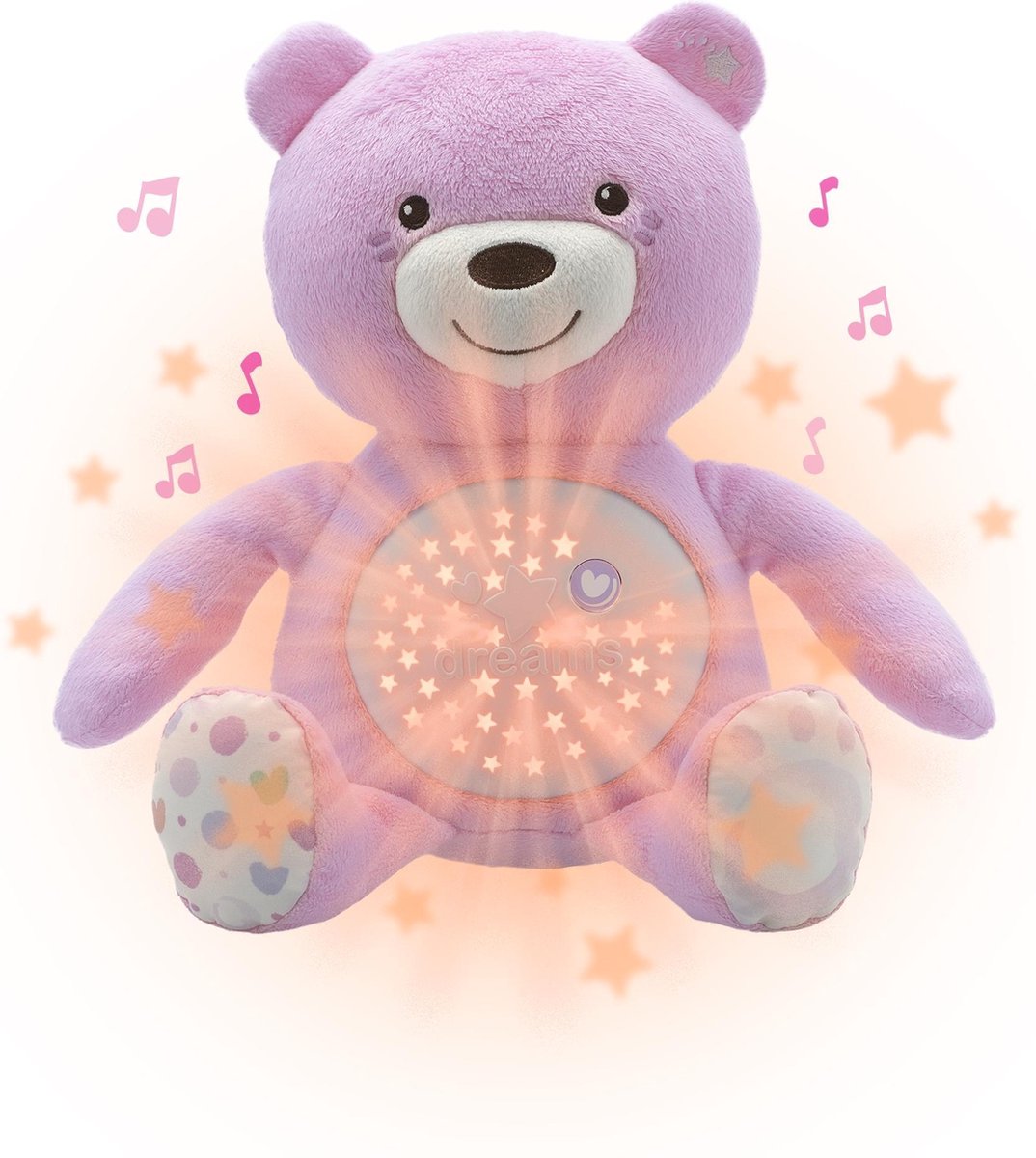 Chicco peluche projecteur bébé ours premiers rêves rose
