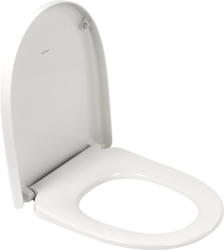 Abattant de toilettes Plieger Zano (par pressalit) - abattant de toilettes en forme de D - duroplast - blanc - avec couvercle - fermeture en douceur - dégagement rapide - convient aux toilettes Geberit