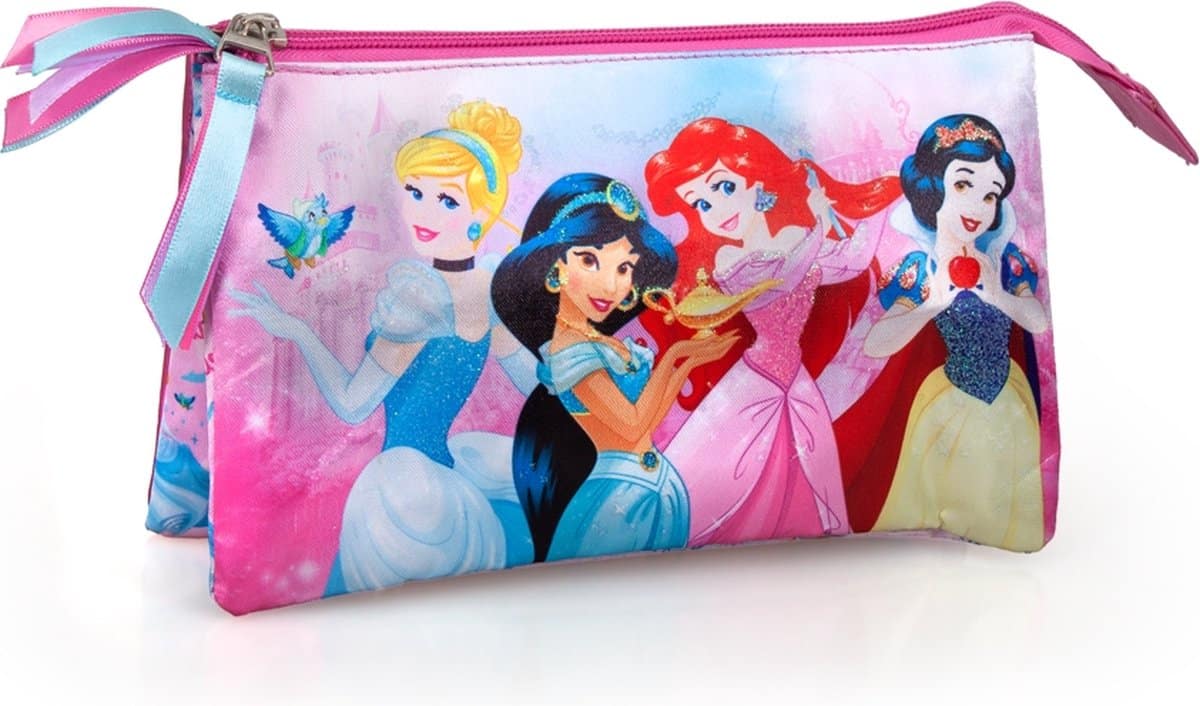 Trousse à crayons Jim Jam Trousse à stylos princesse Disney 3 compartiments avec fermetures éclair