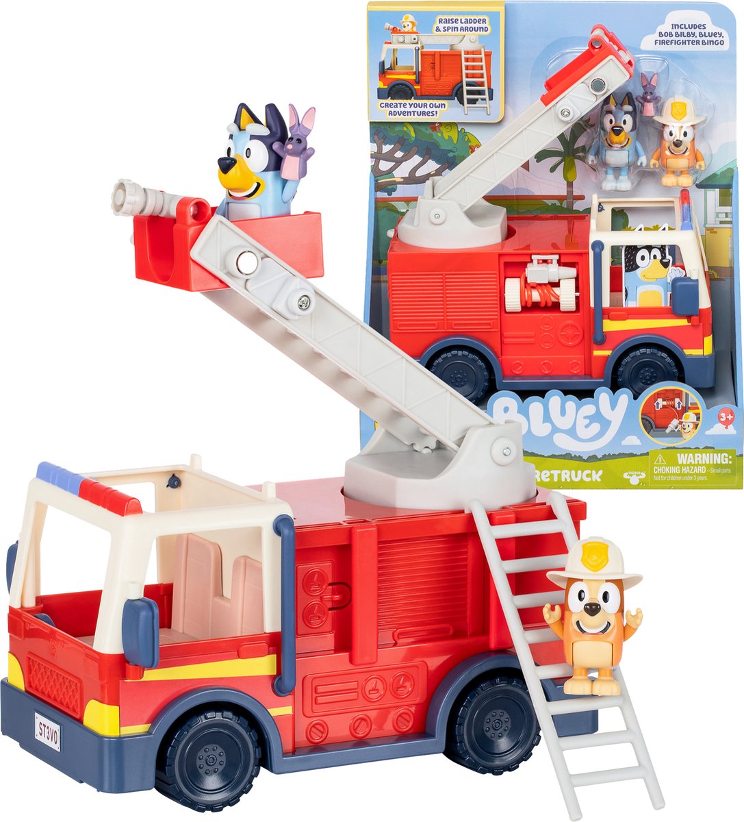 Moose Toys Bluey's Fire Truck avec 2 figurines