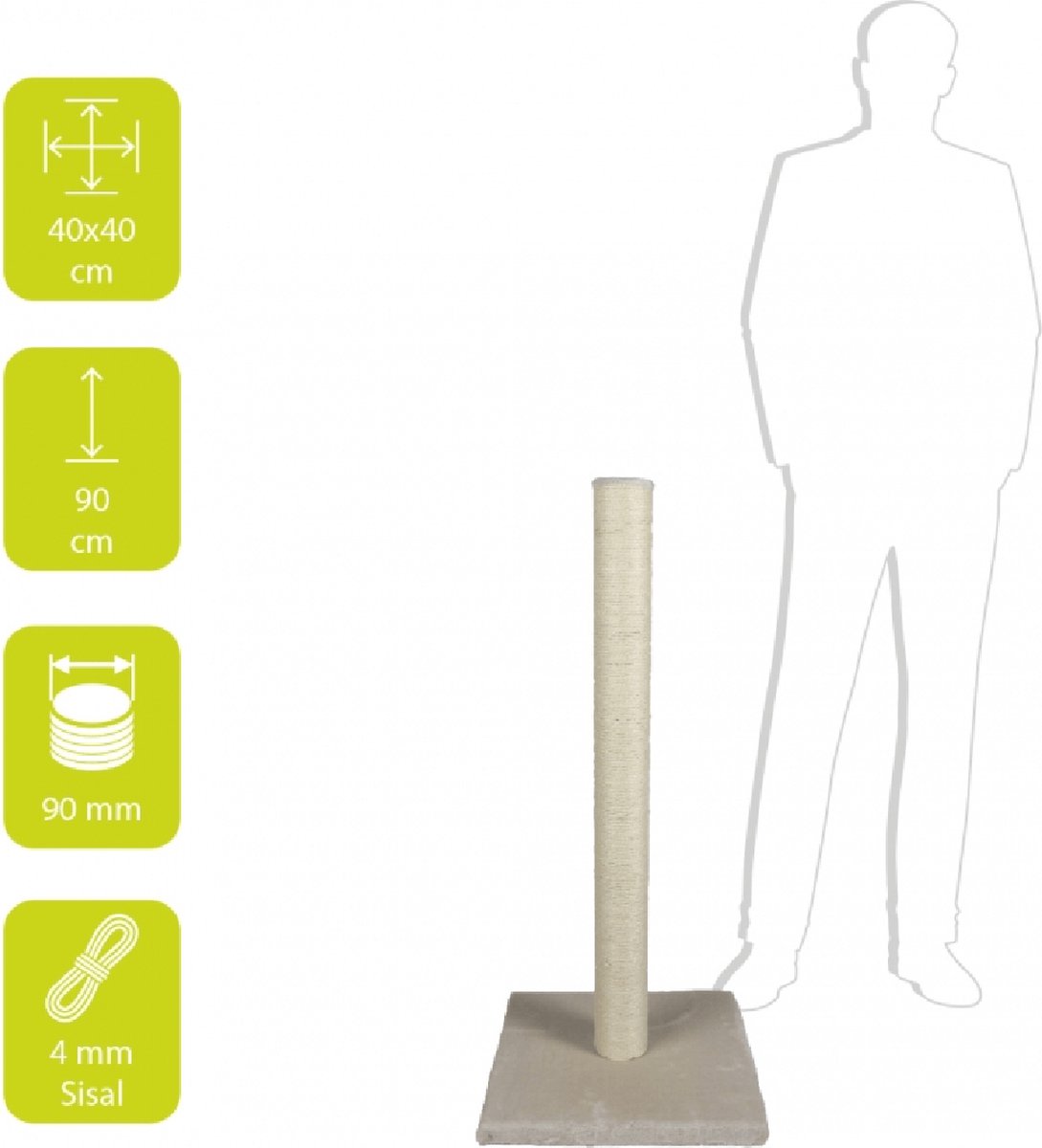 Ebi classic highpost - griffoir - beige - 40 x 40 x 90cm