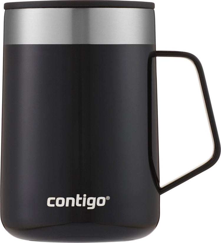 Contigo contingo streeterville tasse de bureau, tasse à café thermos isolée en acier inoxydable avec poignée et couvercle, garde le café et le thé au chaud jusqu'à 5 heures, idéale pour le bureau et la maison, 410 ml | réglisse