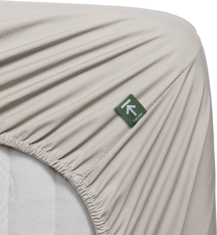 Bedinghouse percale de coton - drap-housse surmatelas fendu - 180x220 - naturel