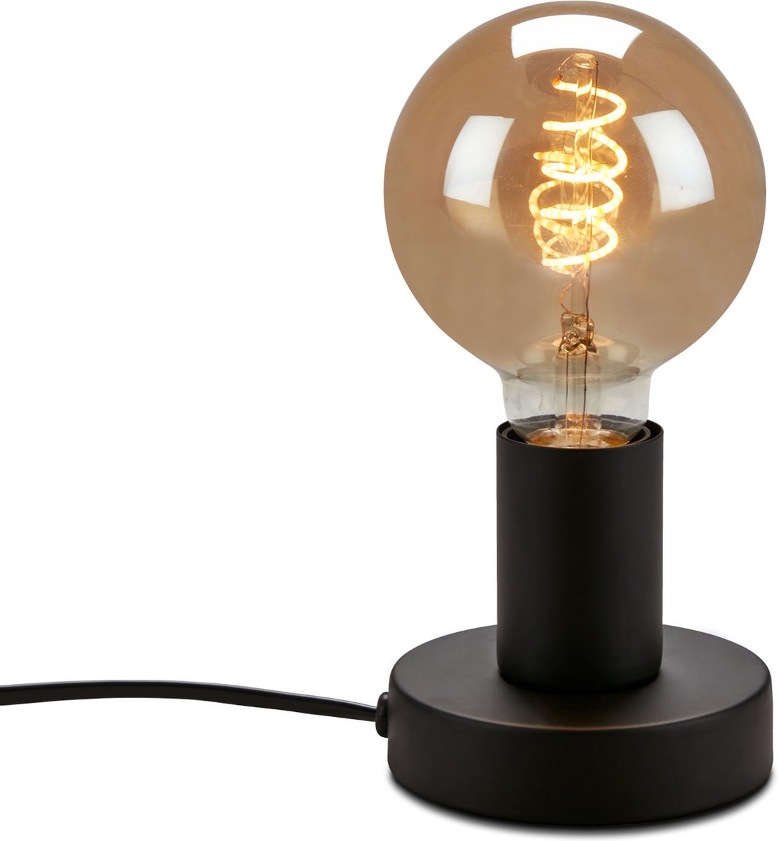 Briloner teepu - lampe de table industrielle - lampe de chevet rétro - métal - raccord E27 - ø10 cm - noir
