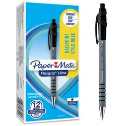 Stylo à bille papermate flexgrip ultra noir 0,42 mm 12 pièces