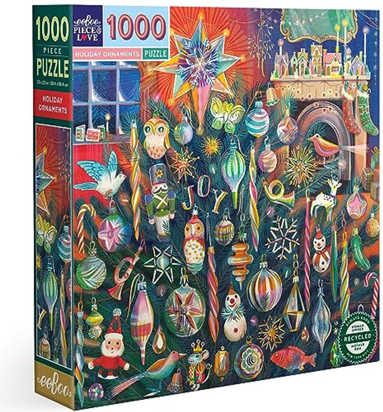 Eeboo puzzle ornements de vacances puzzle de Noël 1000 pièces.