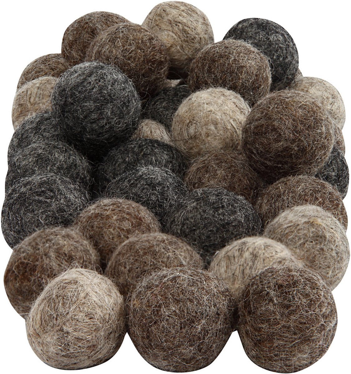 Perles de laine Creativ company, d 20 mm, naturelles, 64 pièces 1 boîte