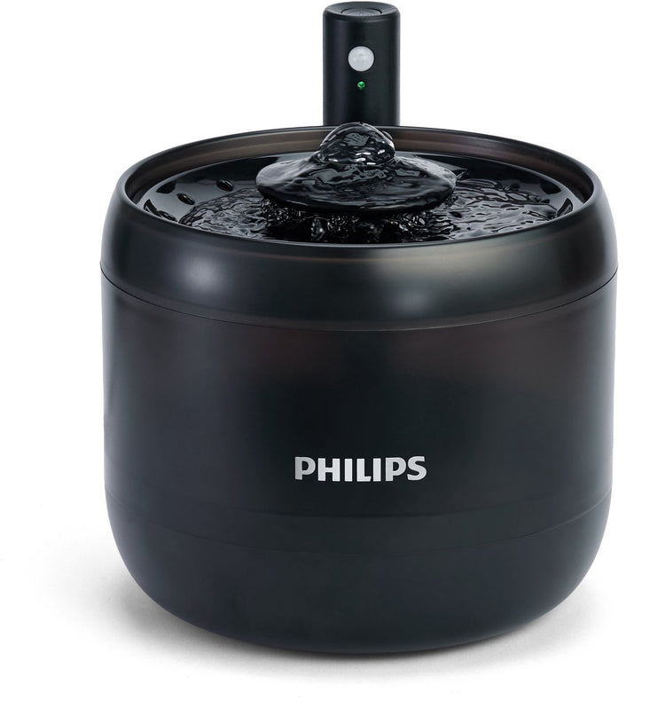 Philips fontaine à eau pour chat - fontaine à eau 2,2 l avec filtre - fontaine pour chat silencieuse avec détecteur de mouvement - distributeur d'eau courante - noir - Paw3210 02