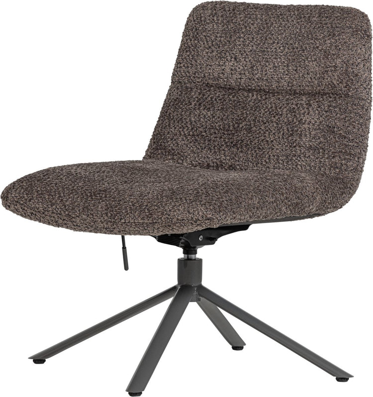 Fauteuil pivotant Woood Soren réglable - laineux - marron - 82x73x62