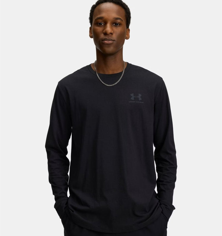 Under Armour UA Sportstyle Left Chest Ls-blk Chemise de sport pour homme - noir - gris pitch