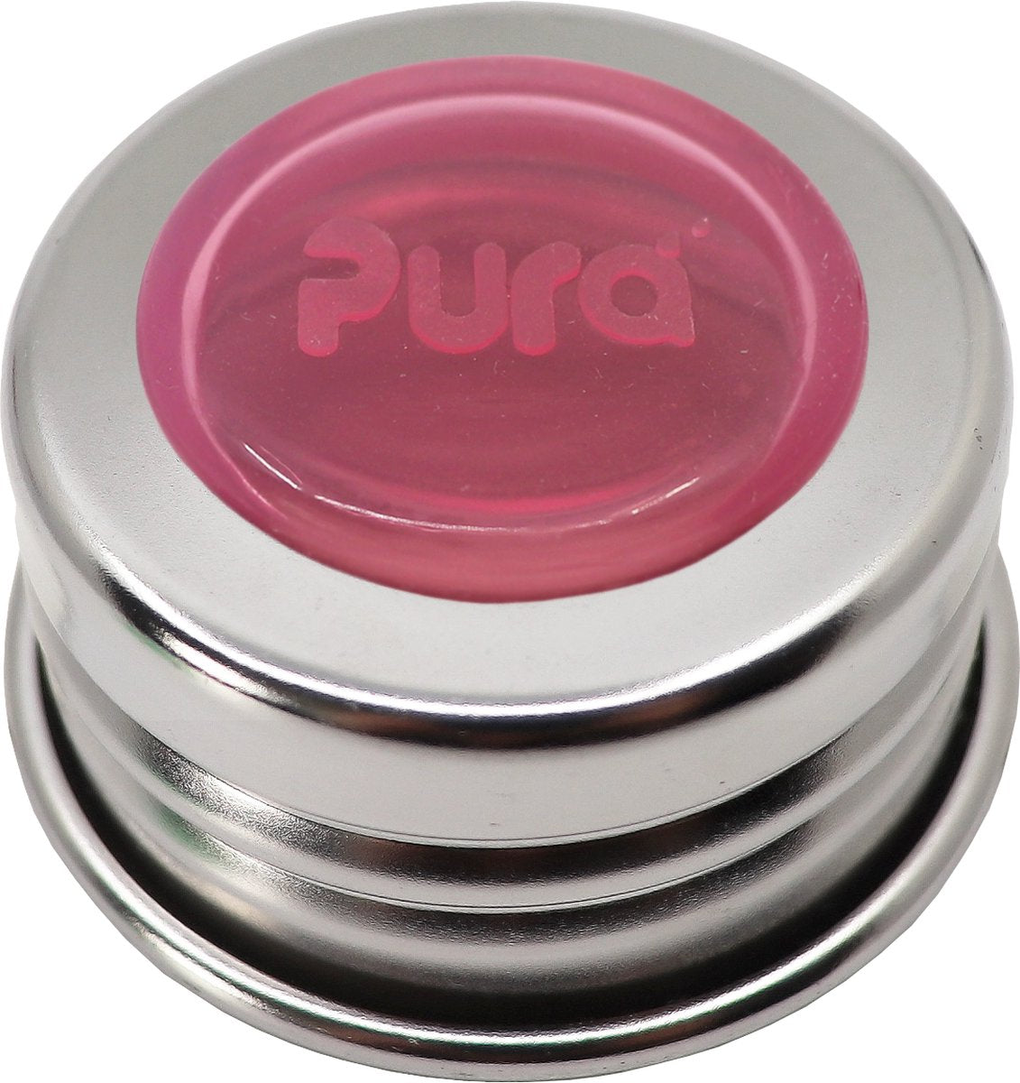 Bouchon universel Pura - anneau en acier inoxydable avec disque de fermeture en silicone rose