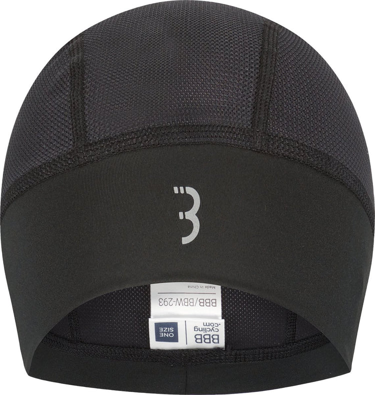 Bbb casquette de casque de cyclisme été - casquette de cyclisme pour sous le casque - 10-25 °c - dessus en maille pour une ventilation supplémentaire - noir - taille unique - casquette confort casquette de casque vélo bbw-293
