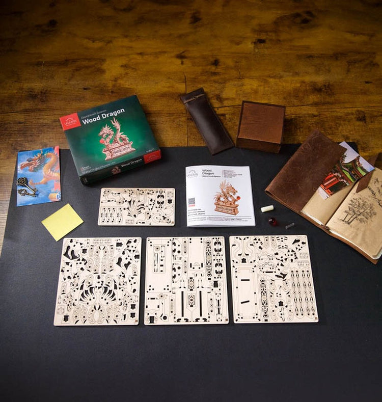 Ugears modélisme 3D - dragon en bois - kit de construction mécanique bois - jouets éducatifs
