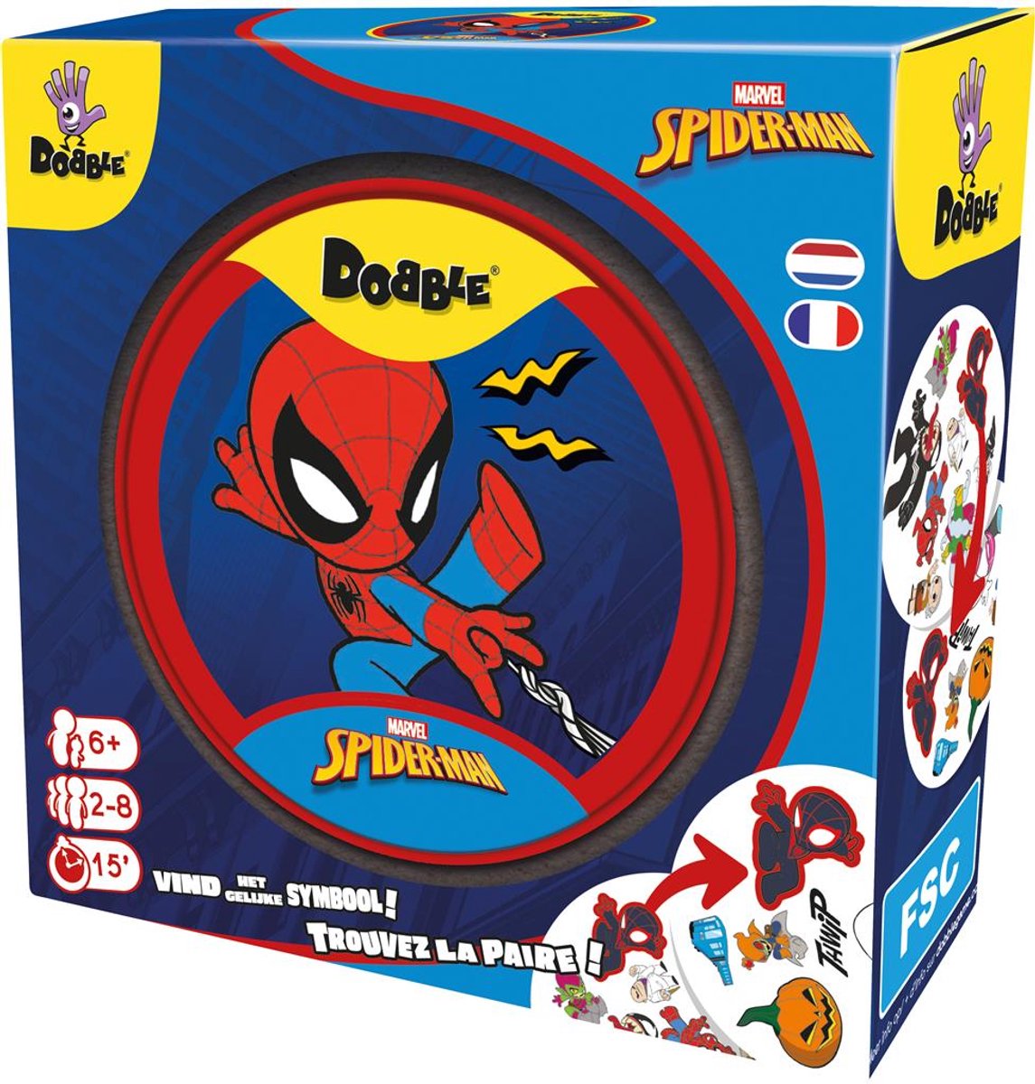 Jeu de cartes Asmodee dobble spiderman - jeu pour toute la famille.