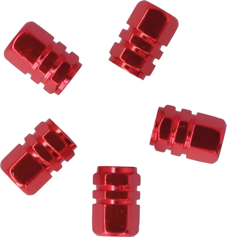 Carpoint bouchons de valve voiture rouge | bouchons de valve universels pour voiture | 5 pièces