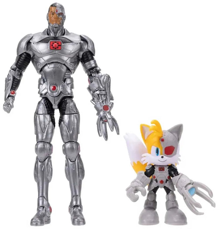 Jakks sonic dc tails as cyborg (6 cm) figurines d'action cyborg (13 cm) figurines multicolores