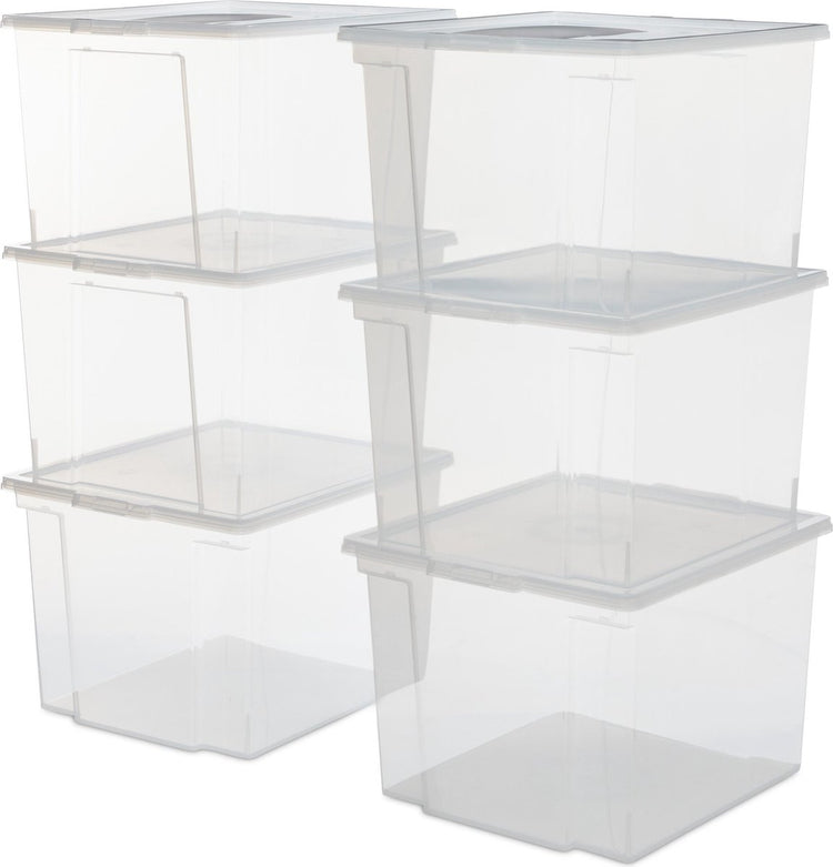 Boîte de rangement Iris utile storage box - 30l - plastique - transparent - lot de 6