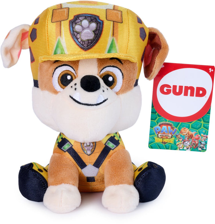 Paw Patrol Gund - la peluche du film Dino de Rubble, peluche sous licence officielle, marchandise de film, 15,2 cm