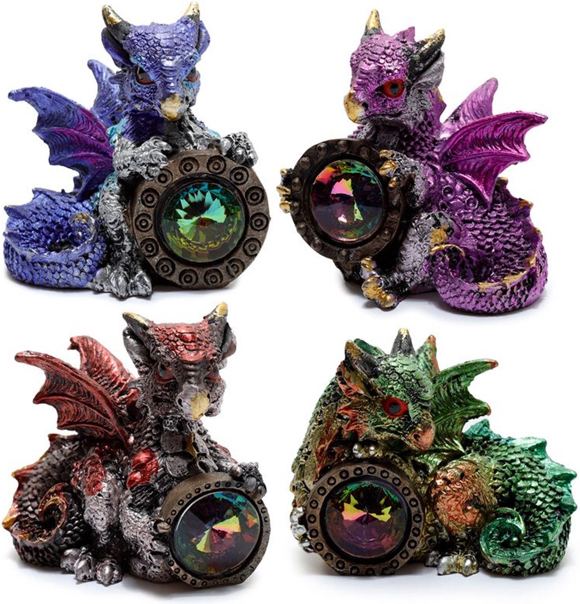 Elements Gemstone Shield Dragon