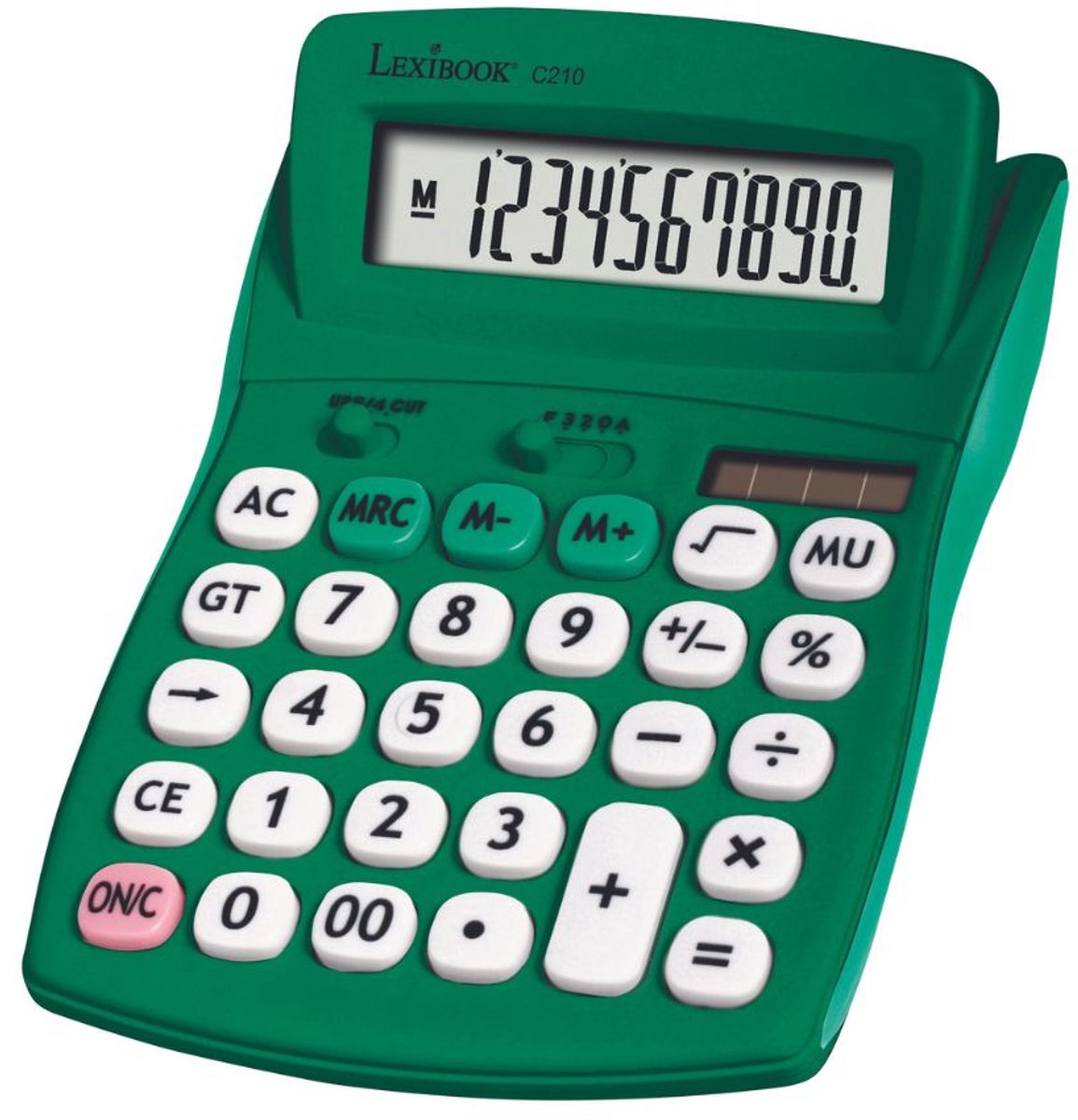 Calculatrice de poche Lexibook verte à 10 chiffres finition caoutchouc