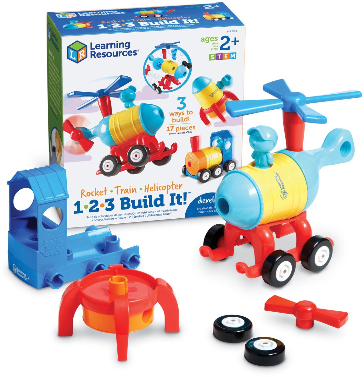 Ressources d'apprentissage 1-2-3 build it!™ fusée-train-hélicoptère - 2+