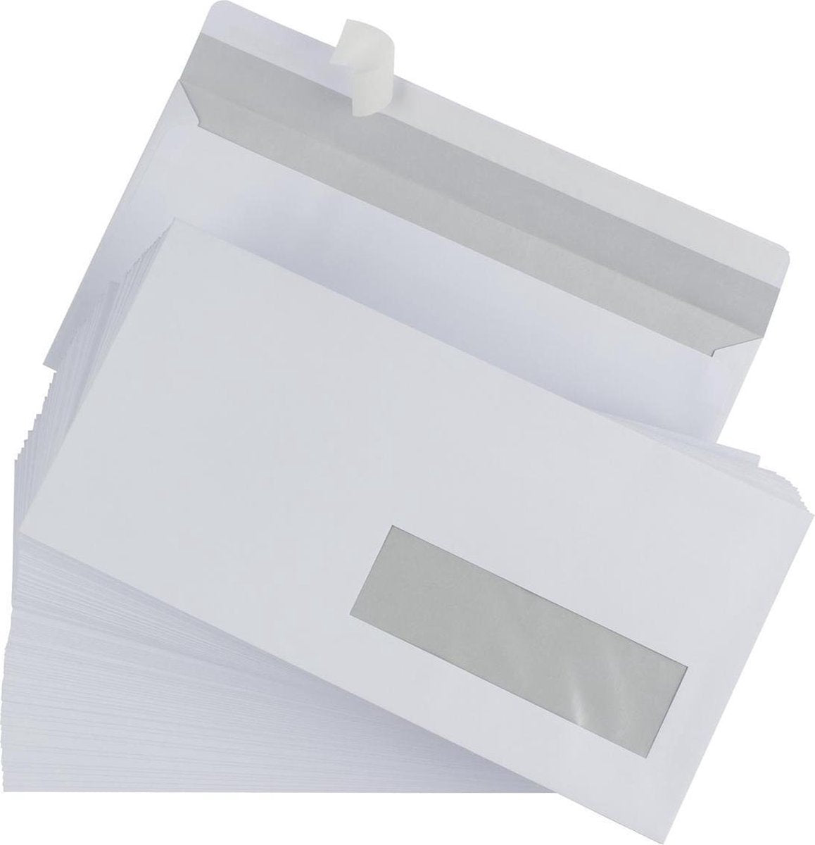 Enveloppes Gallery format 110 x 220 mm fenêtre droite fermeture bande boîte de 500 pièces