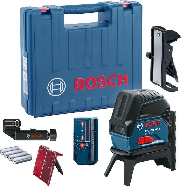 Bosch professionnel gcl 2-50 laser points et lignes croisées rouge + récepteur laser LR 6 en étui - 0601066f01