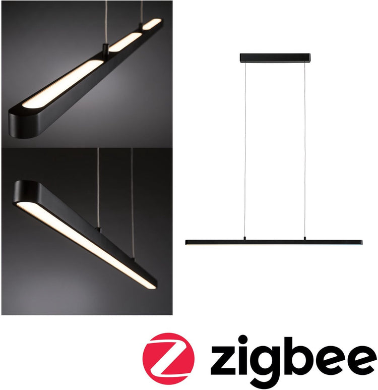 Paulmann Lampe à suspension LED Smart Home Zigbee 3.0 Lento réglable blanc 2100lm 41,5W noir mat dimmable