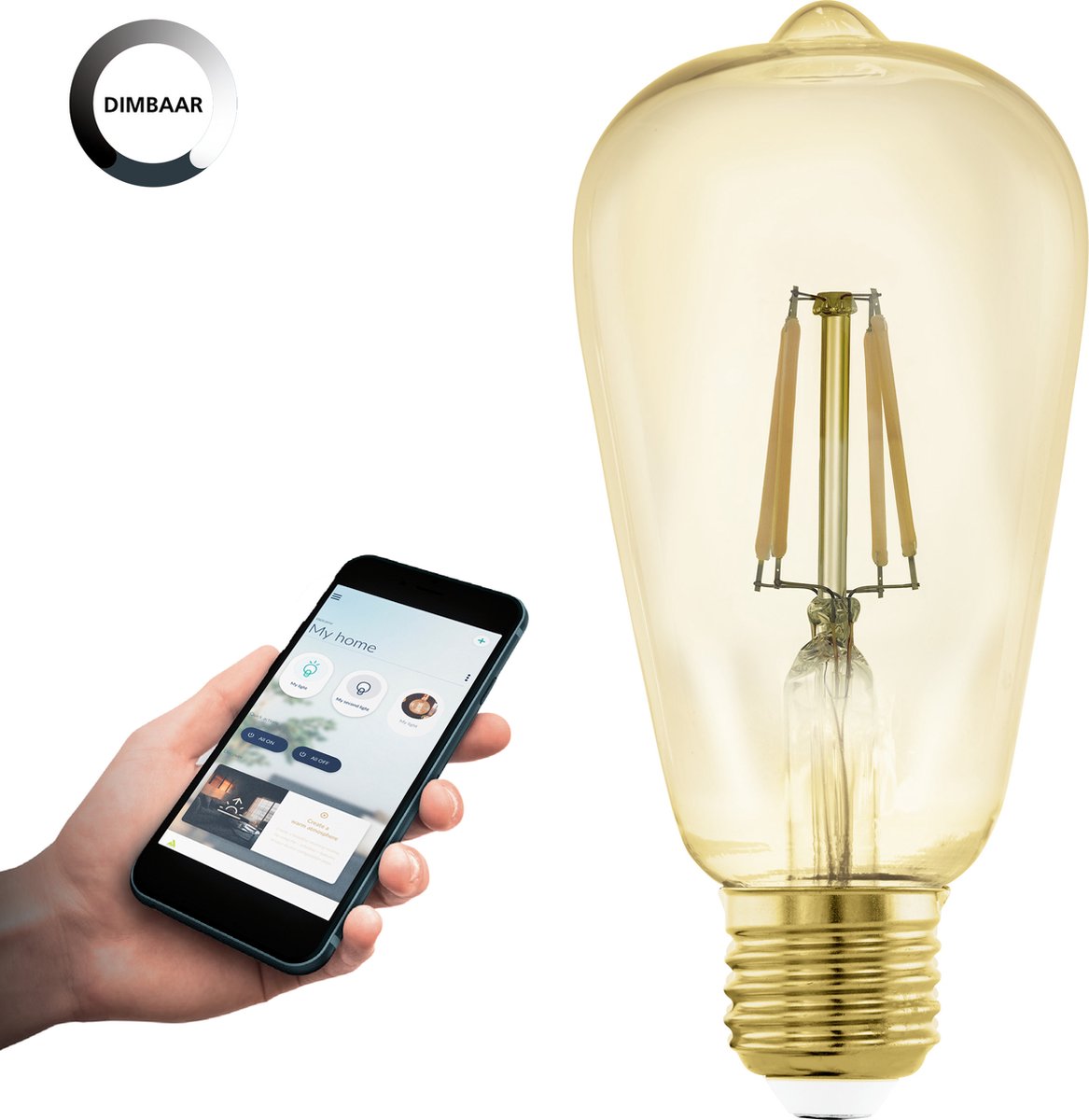 Lampe LED intelligente Eglo connect.z - e27 - ø 6,4 cm - 2200k - dimmable - zigbee