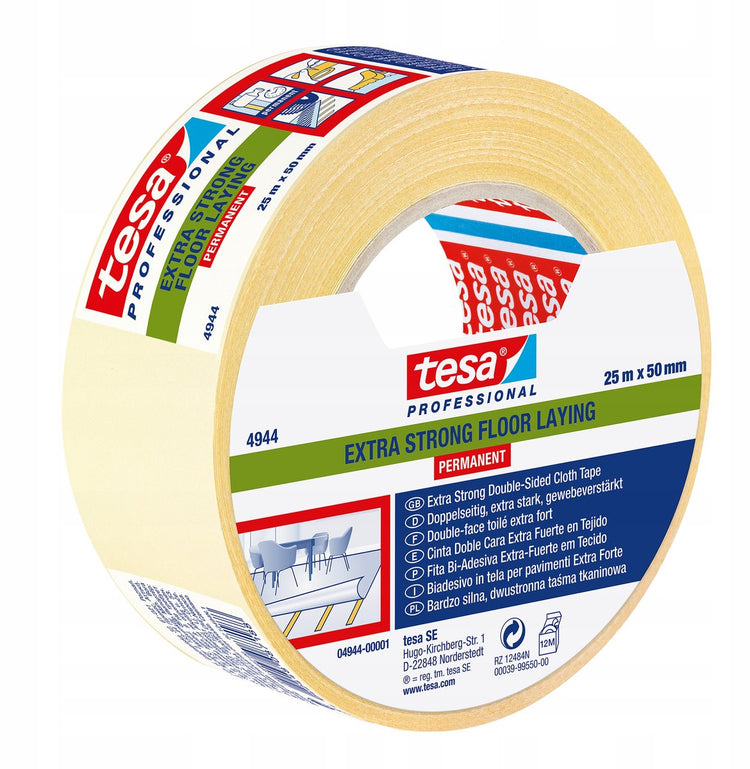 Tesa professional 1059201 - ruban adhésif pour tapis extra fort permanent 25m 50mm | 6 pièces