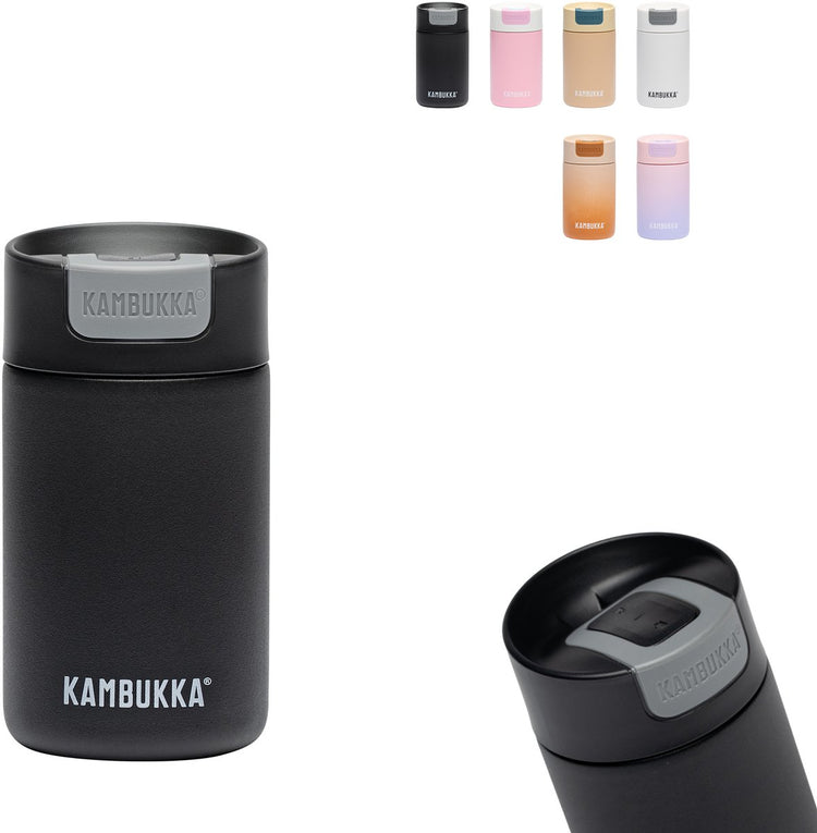 Kambukka tasse thermos Olympus 300 ml - tasse à café à emporter - facile à nettoyer - tasse à café anti-fuite - acier inoxydable - noir