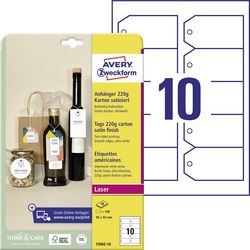Etiquettes suspendues avery zweckform t2002-10 carton blanc