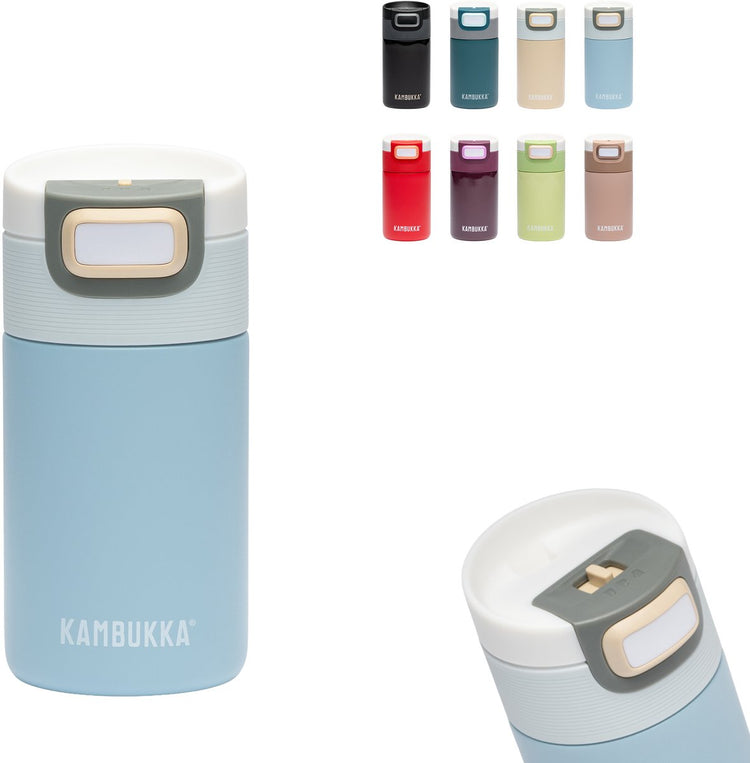 Kambukka Etna Tasse Thermos 300 ML - Bouteille Thermos Facile à Nettoyer - Tasse à café étanche à Double Paroi à emporter - Bleu Clair