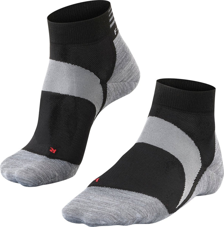 Falke bc6 chaussettes de cyclisme courtes anti-ampoules en lyocell matériau fonctionnel unisexe noir - taille 46-48