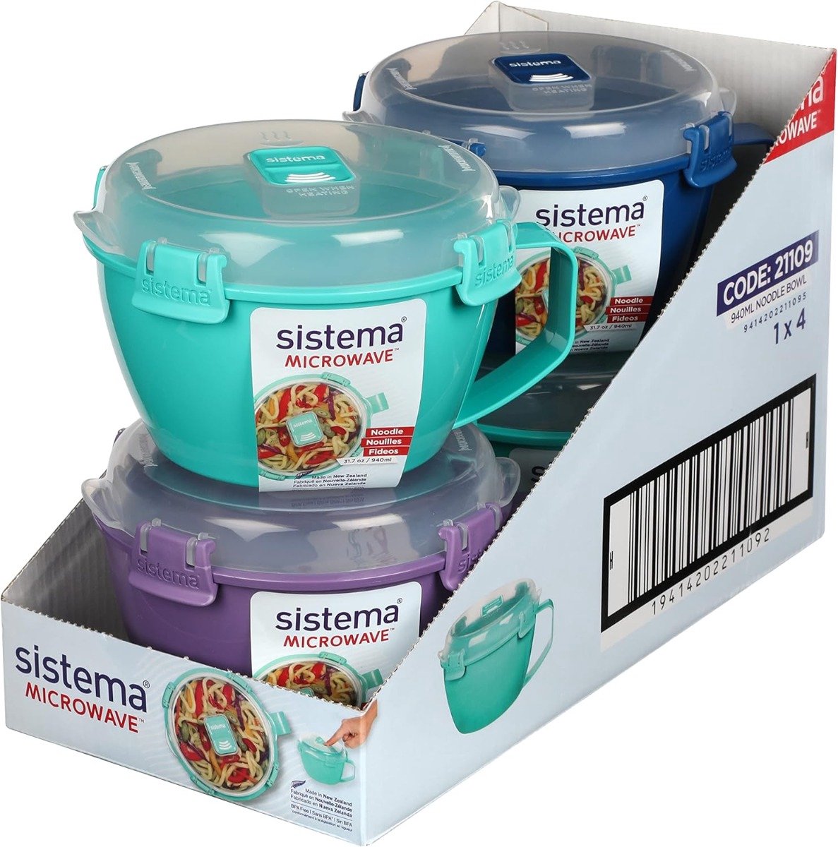 Pot à nouilles pour micro-ondes Sistema - assorti