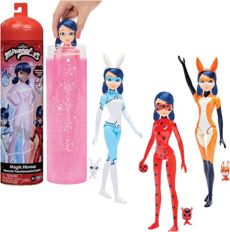 Bandai - coccinelle miraculeuse - poupée surprise changement de couleur marinette - poupée miraculeuse articulée 26 cm + 3 surprises - poupée changement de couleur - modèle aléatoire - jouet enfant 4 ans et + - p50390