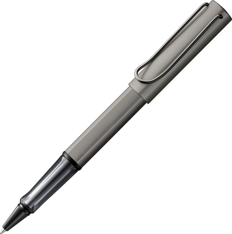 Stylo roller Lamy lx 357 - en aluminium de couleur ruthénium - avec finition en métal précieux et clip en métal, avec recharge pour stylo roller m 63 d'épaisseur m noir et emballage cadeau