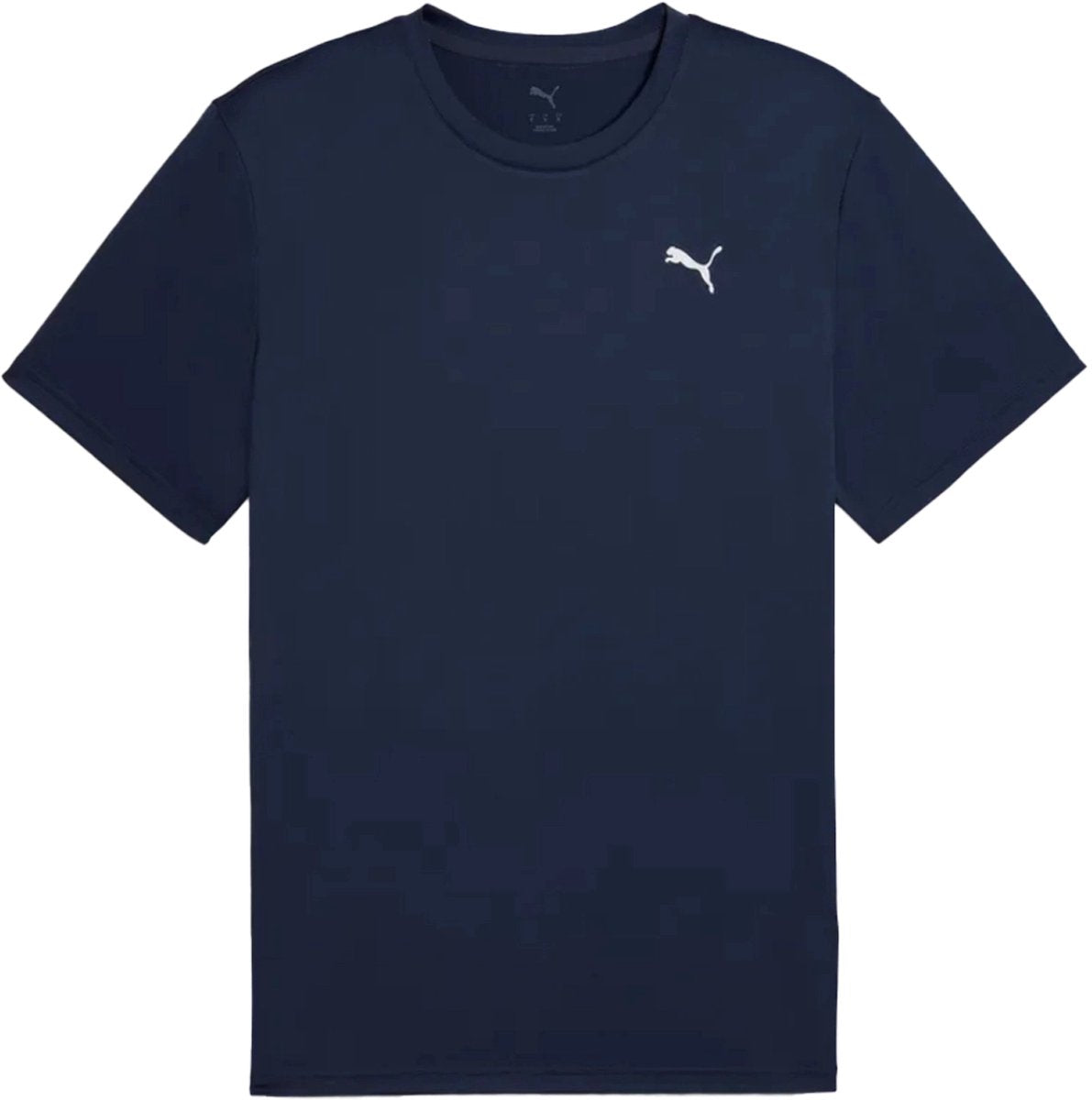 T-shirt Puma Tad Essential Solid Cat de couleur bleu marine.