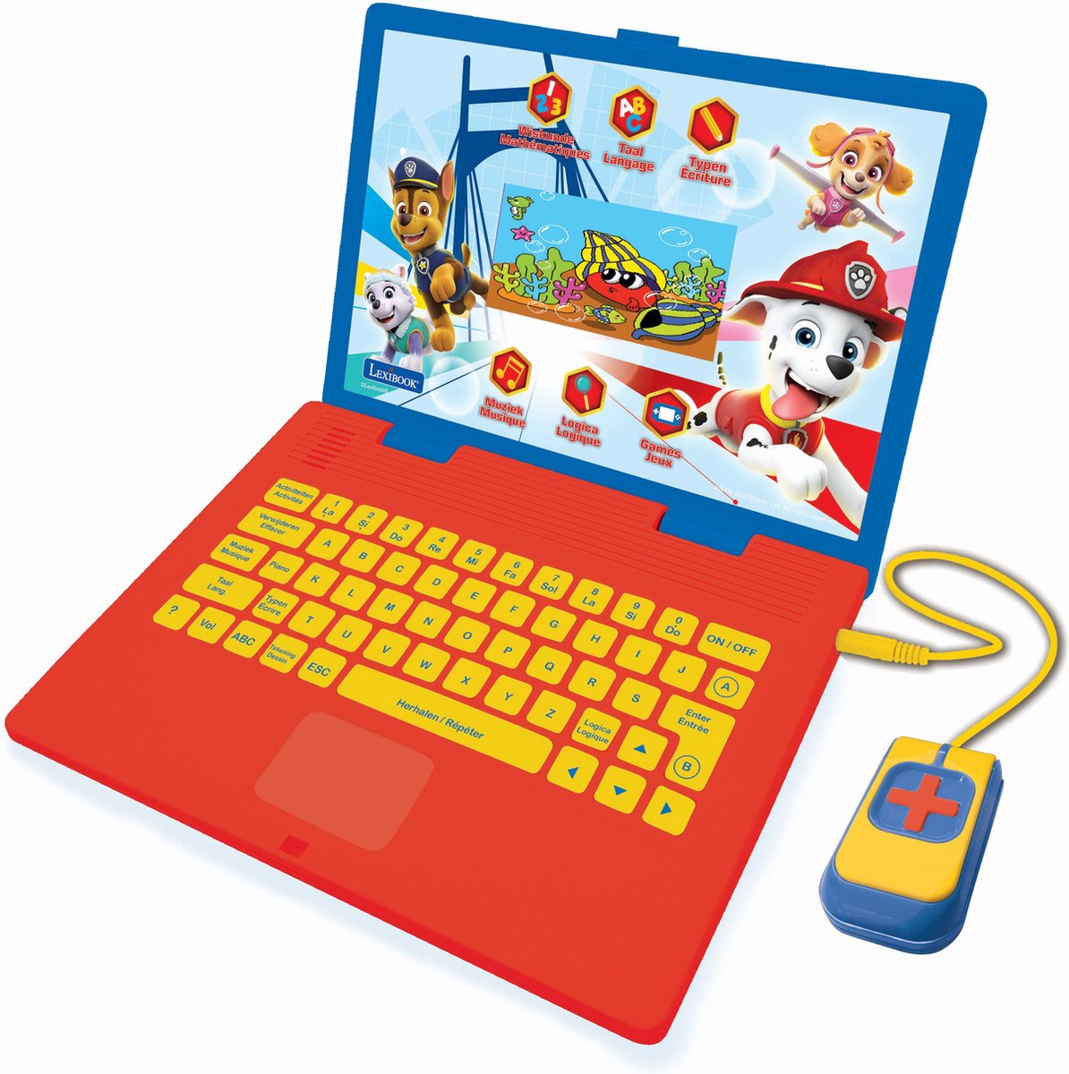 Ordinateur portable éducatif bilingue Lexibook Paw Patrol avec 130 activités et écran LCD couleur en français et néerlandais