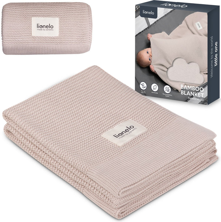 Couverture en bambou Lionelo - couverture pour bébé de luxe - hypoallergénique - antibactérienne - antifongique - 100% coton de bambou - thermorégulatrice - douce et respirante - durable - lavable - dès la naissance - 100×75 cm