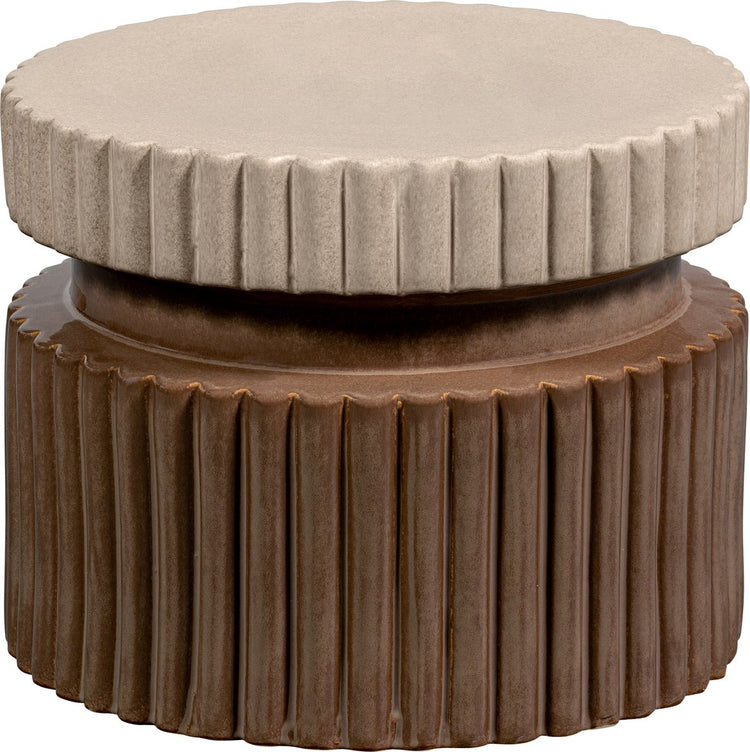 Table d'appoint Woood Geer - céramique - beige - 38x48x48