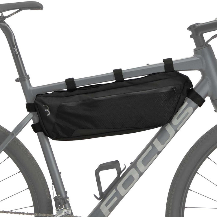 Bbb sac de cadre de vélo vélo de route vélo de gravier 5 litres - sac de vélo bikepacking résistant à l'eau - réglable - sacs de bikepacking - middle mate large bsb-142