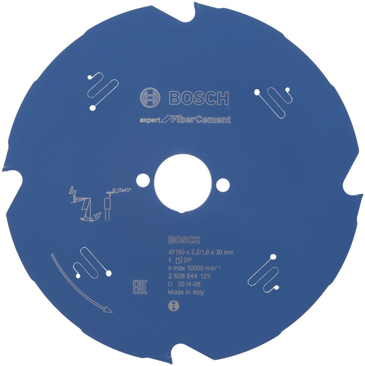 Bosch accessoires lame de scie circulaire expert pour fibrociment 190x30x2,2 1,6x4 - 2608644125