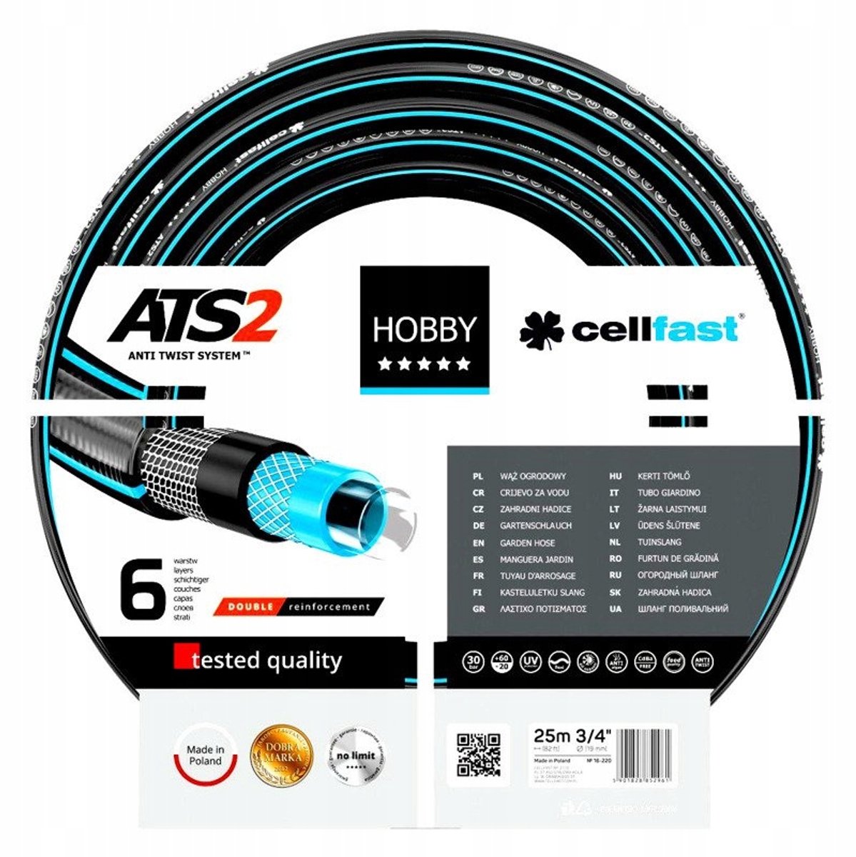 Tuyau d'arrosage Cellfast 16-201 hobby ats2 1 2 50m