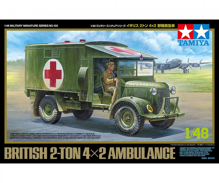 Tamiya – kit de modèles de véhicules militaires, ambulance britannique 4x2 de 2 tonnes, 32605, austin k2 y, plastique, 1:48, modélisme